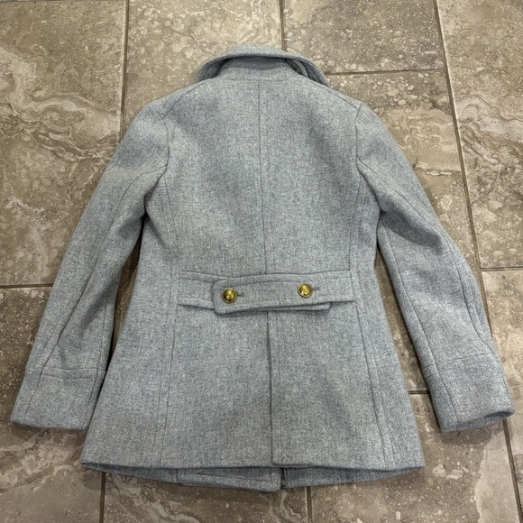 J.Crew Majesty‎ Peacot In Stadium Cloth F4923 sz 0 silver - Picture 5 of 16